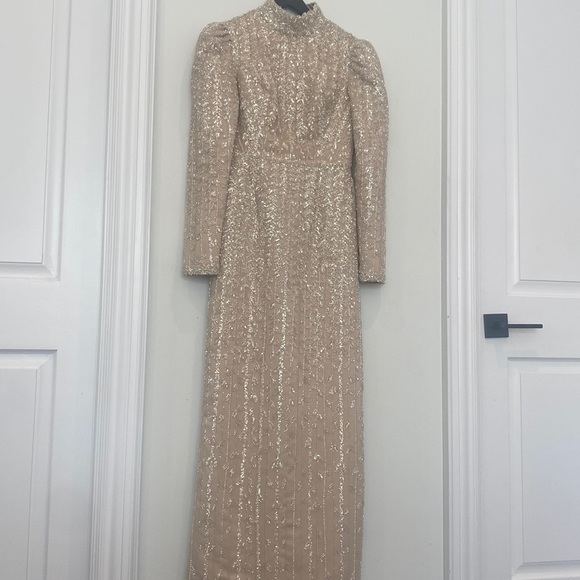 Designer Custom Evening gown | Invisible Slit | Fits Sizes 6-8 | - Picture 1 of 5